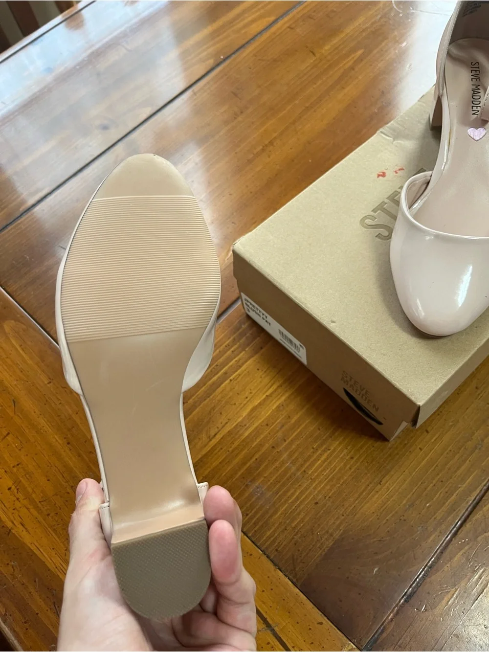 Steve Madden Kids Cream Patent Ankle-Strap Dress Heels